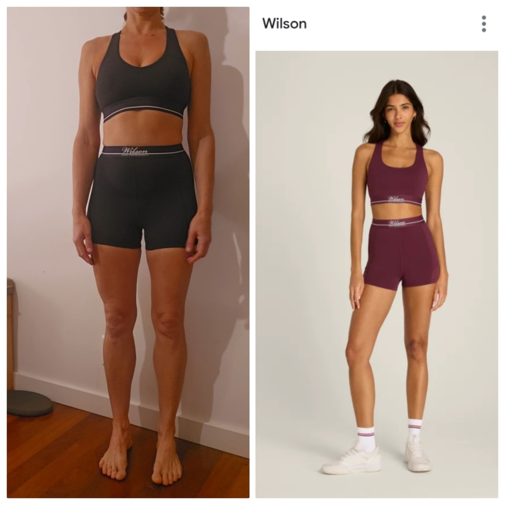 Wilson SET: V Neck Racerback Bra + Tennis Short Black S